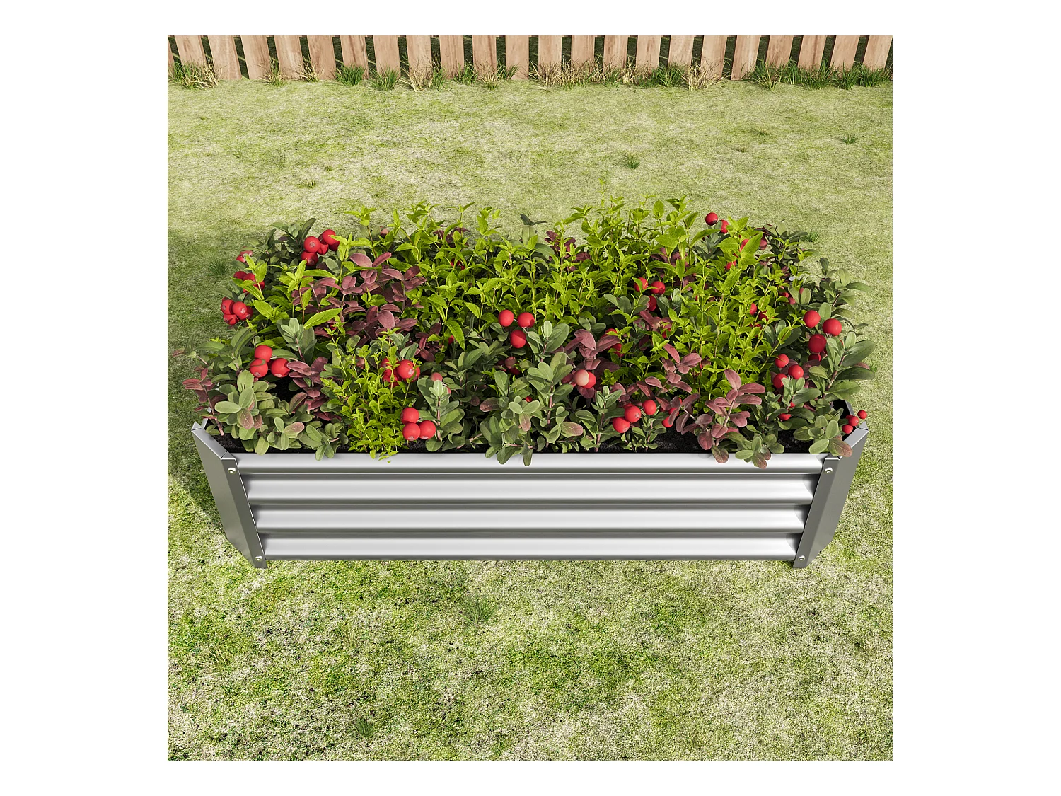 Jardinière  en métal, acier galvanisé, sans fond, pour légumes, fleurs et herbes, noir (120x60x30 cm)