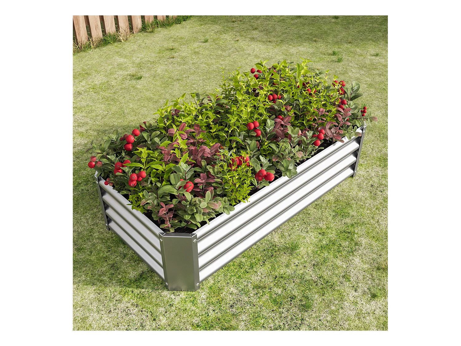 Jardinière  en métal, acier galvanisé, sans fond, pour légumes, fleurs et herbes, noir (120x60x30 cm)