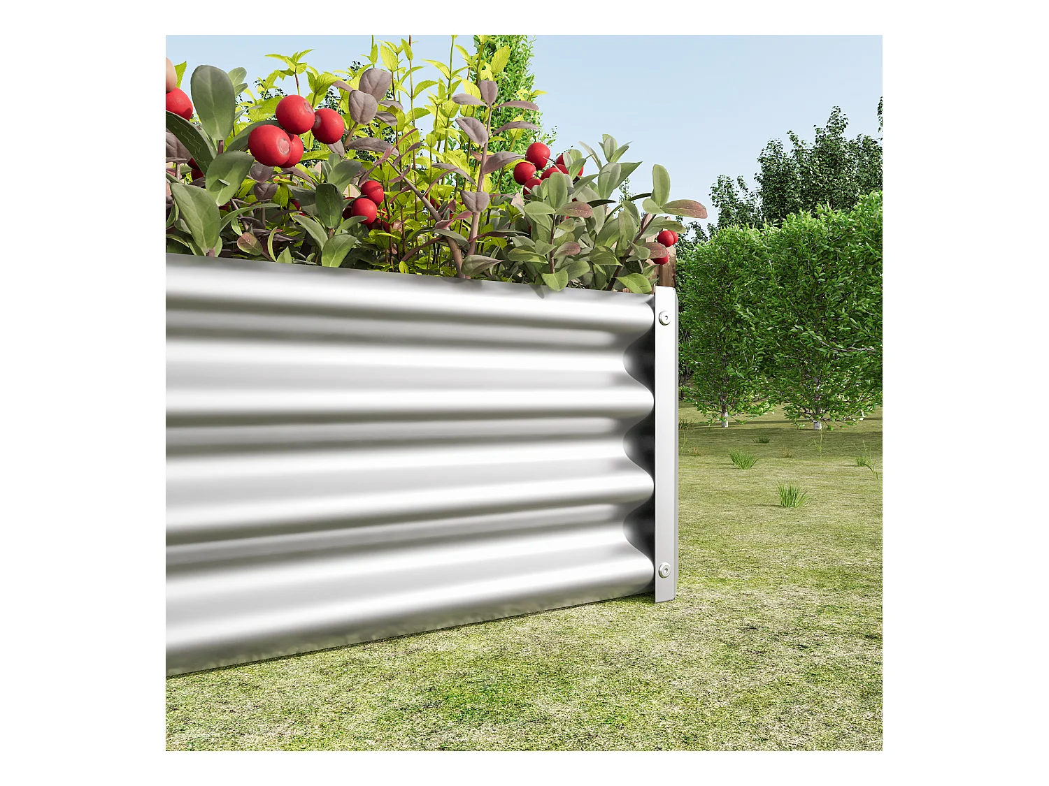 Jardinière  en métal, acier galvanisé, sans fond, pour légumes, fleurs et herbes, noir (120x60x30 cm)