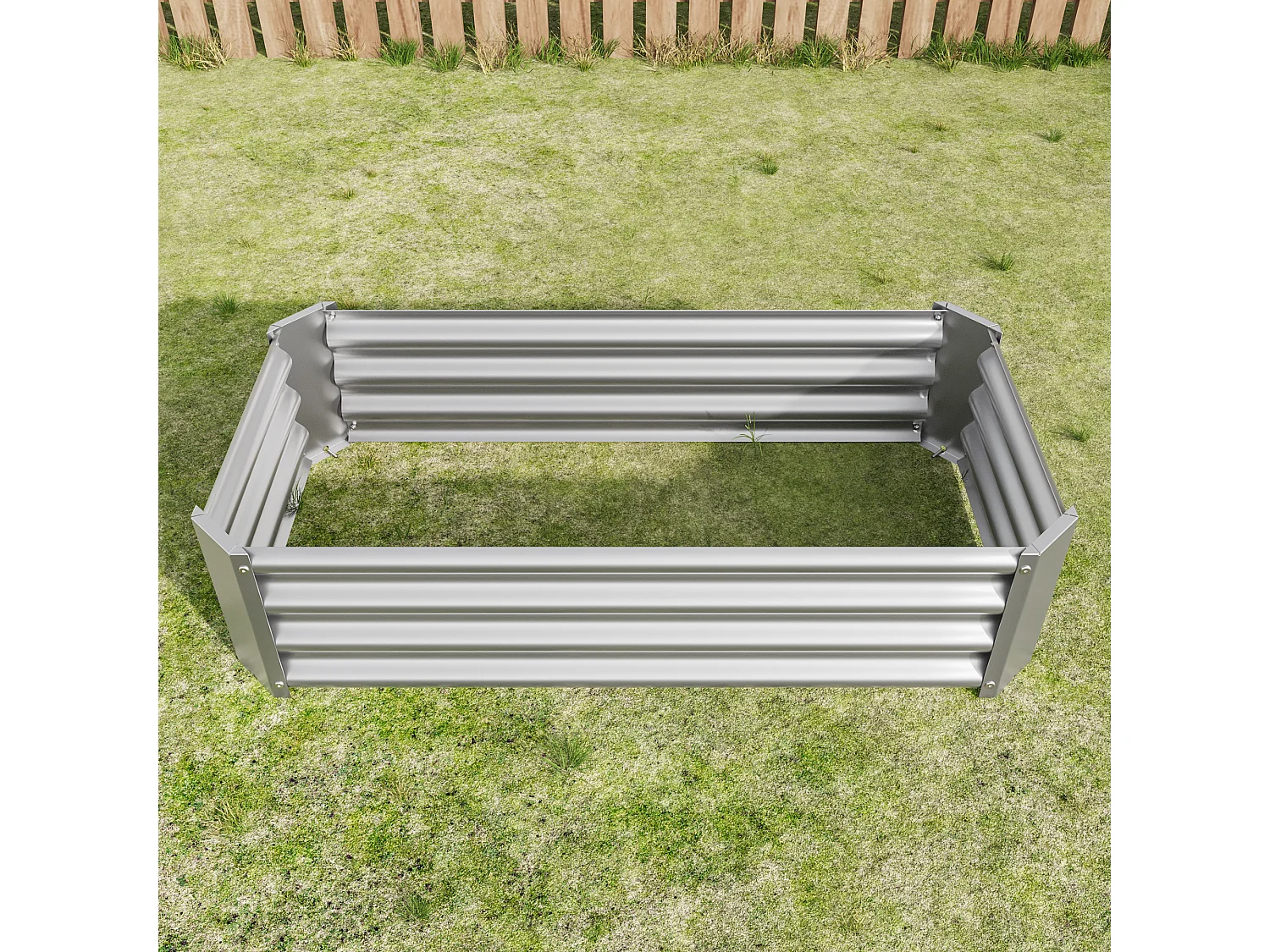 Jardinière  en métal, acier galvanisé, sans fond, pour légumes, fleurs et herbes, noir (120x60x30 cm)