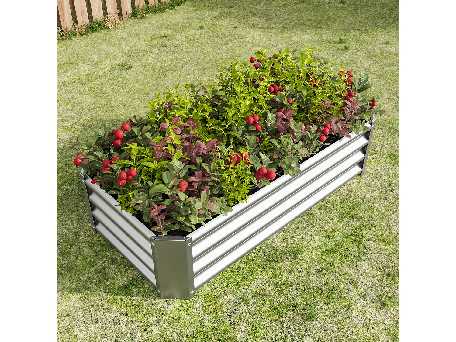 Jardinière  en métal, acier galvanisé, sans fond, pour légumes, fleurs et herbes, noir (120x60x30 cm)