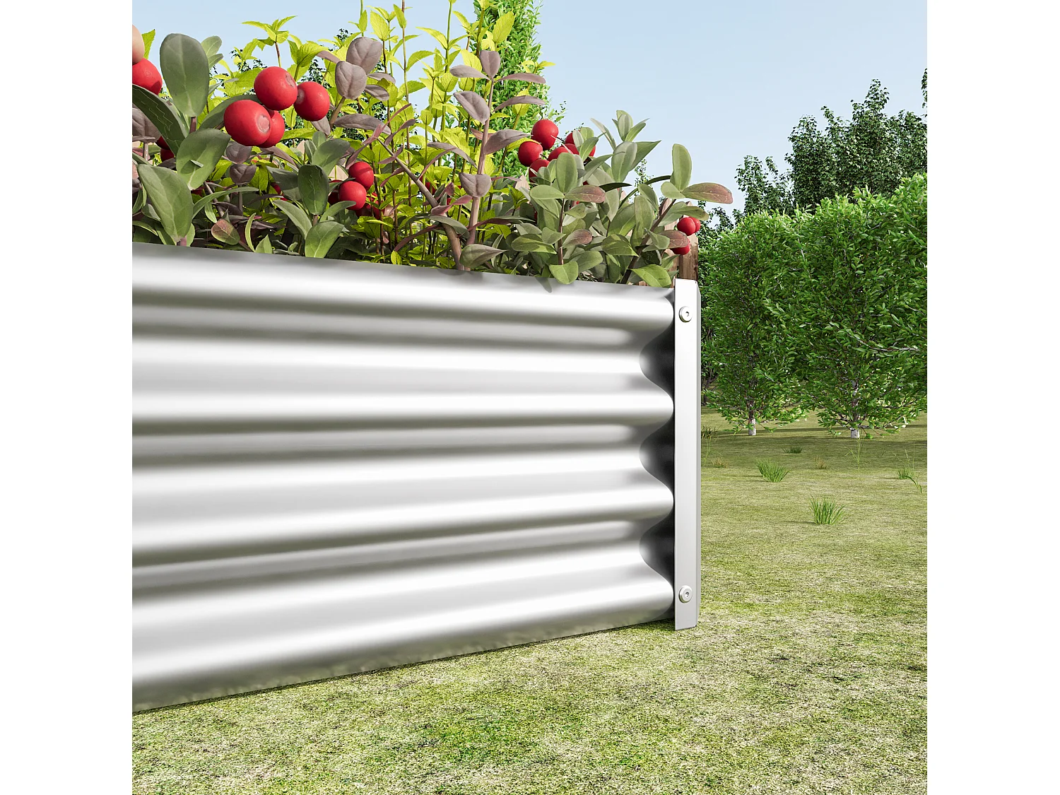 Jardinière  en métal, acier galvanisé, sans fond, pour légumes, fleurs et herbes, noir (120x60x30 cm)