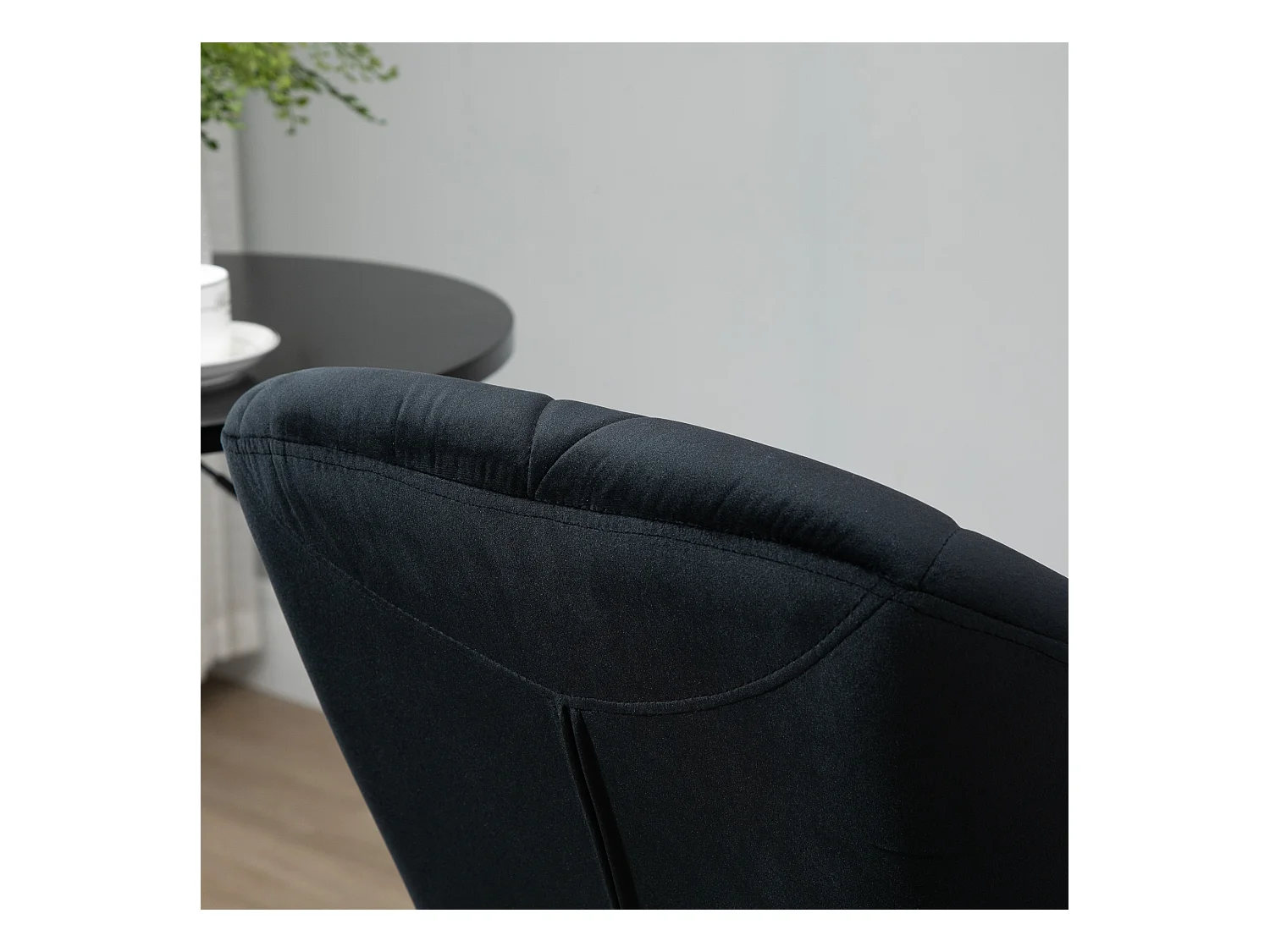 Set van 2 draaibare barkrukken, verstelbare hoogte, schuine rugleuning, zwart fluweel (51,5 x 57,5 x 93-114,5 cm)