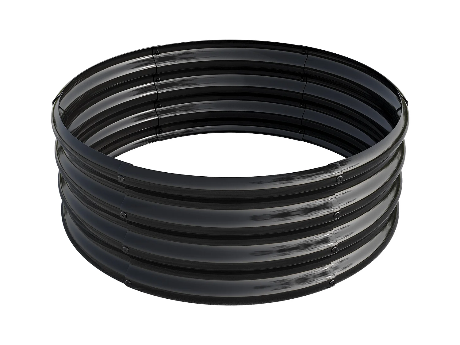 Jardinière ronde en métal, acier galvanisé, sans fond, pour légumes et fleurs, vert (120x60x30 cm)