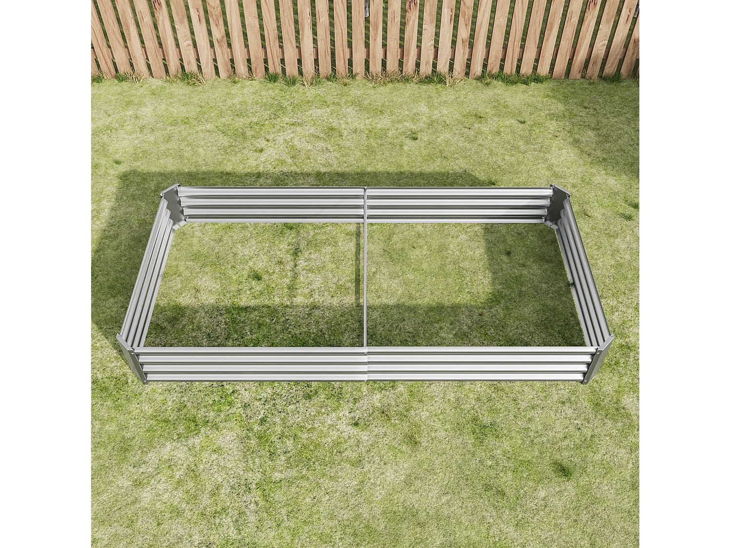 Jardinière en métal, robuste, acier galvanisé, sans fond, pour légumes et fleurs, noir (232x113.5x30 cm)