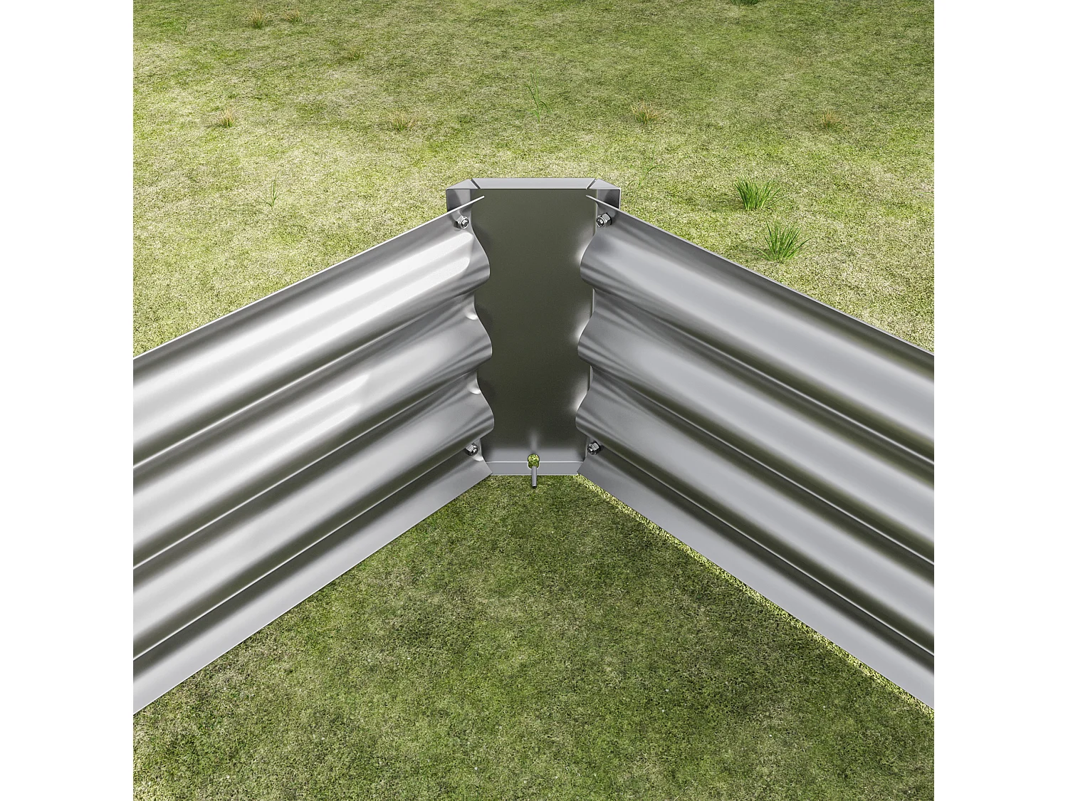 Jardinière en métal, robuste, acier galvanisé, sans fond, pour légumes et fleurs, noir (232x113.5x30 cm)