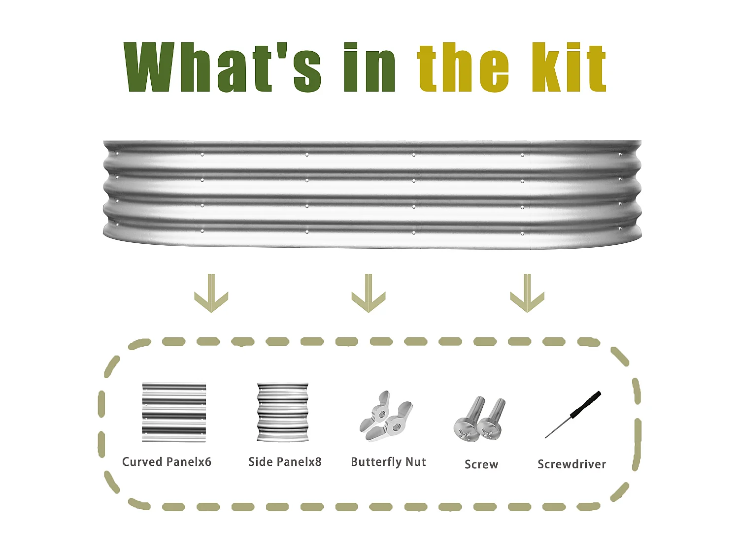 Jardinière surélevée en acier galvanisé, robuste Pflanzkästen, rostbeständig, einfache Montage, Silber (182.9x91.5x30.5 cm)