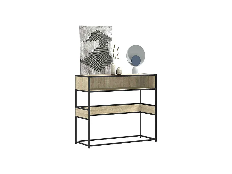 Table console chêne sonoma 90x35x80 cm bois d'ingénierie