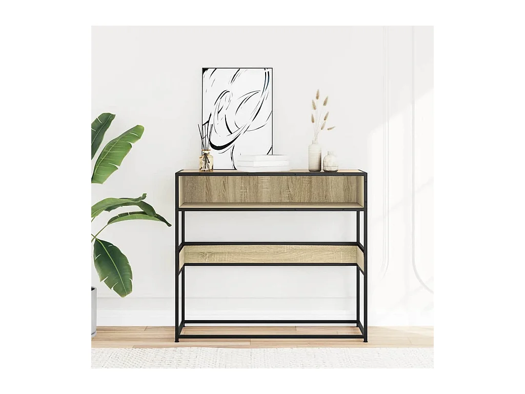 Table console chêne sonoma 90x35x80 cm bois d'ingénierie