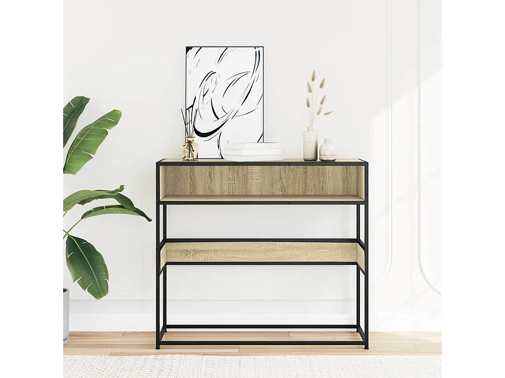 Table console chêne sonoma 90x35x80 cm bois d'ingénierie