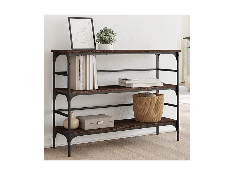 Consolle in rovere marrone 100x32x75 cm in legno ingegnerizzato