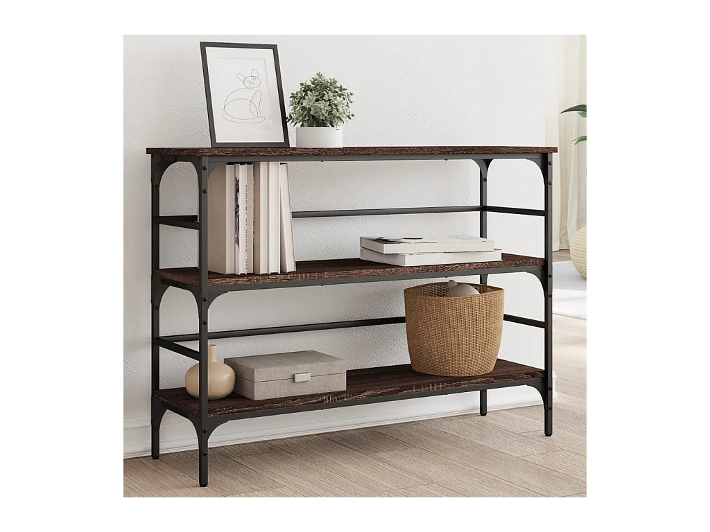 Table console chêne marron 100x32x75 cm bois d'ingénierie