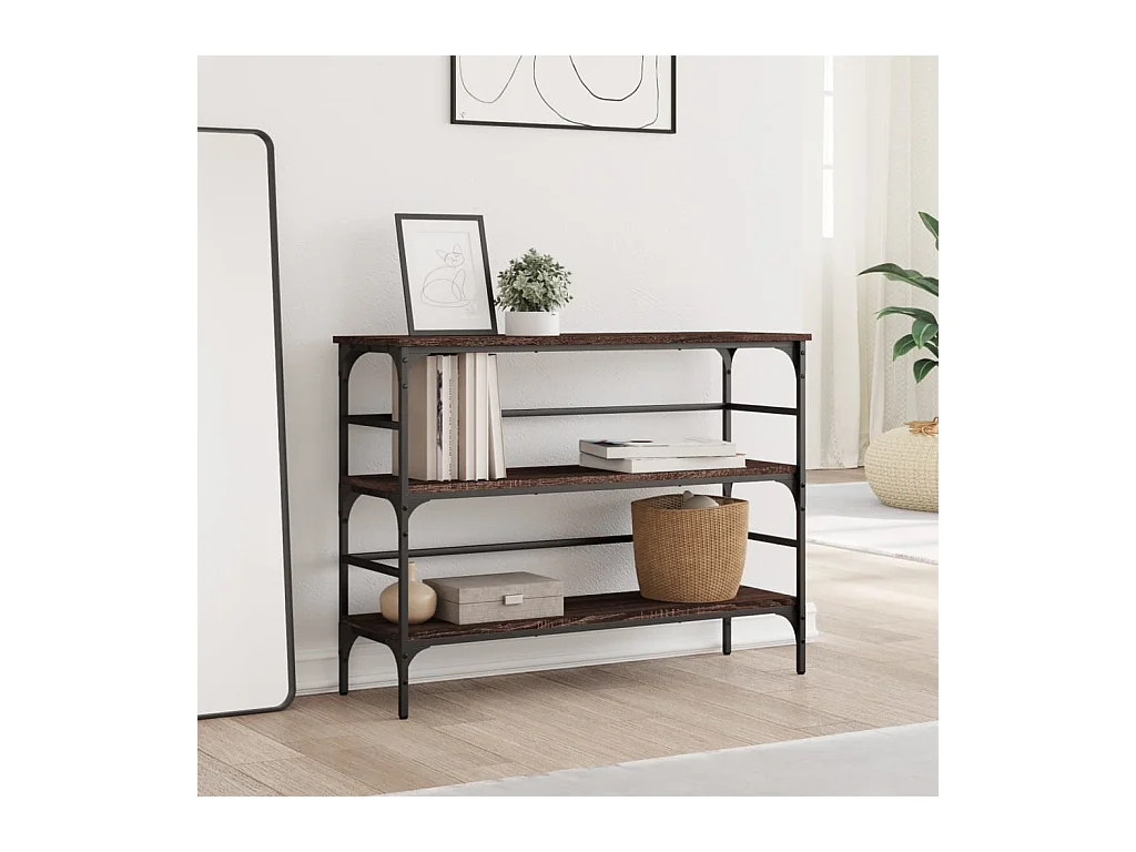 Table console chêne marron 100x32x75 cm bois d'ingénierie