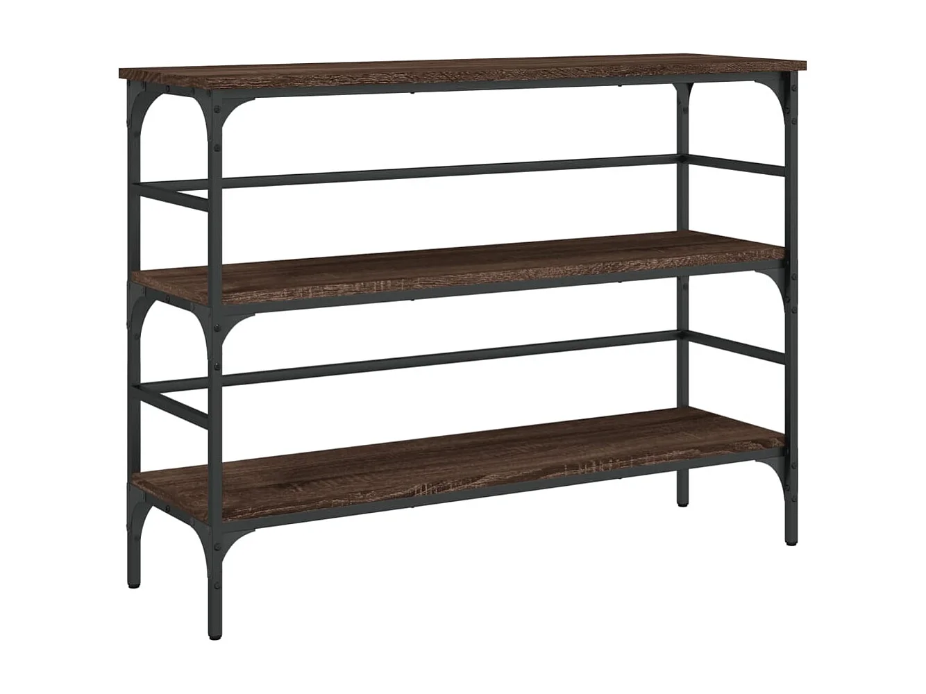 Mesa consola de roble marrón 100x32x75 cm madera de ingeniería