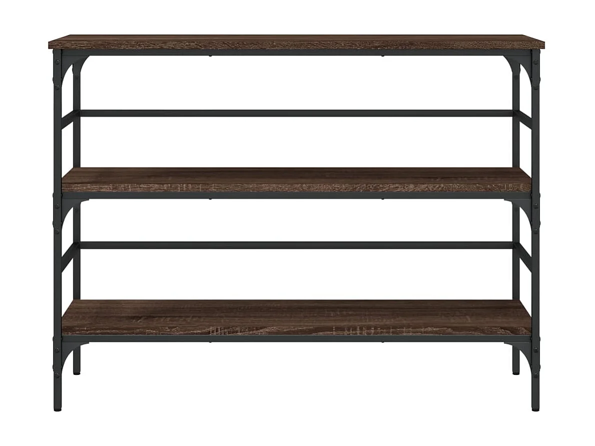 Mesa consola de roble marrón 100x32x75 cm madera de ingeniería