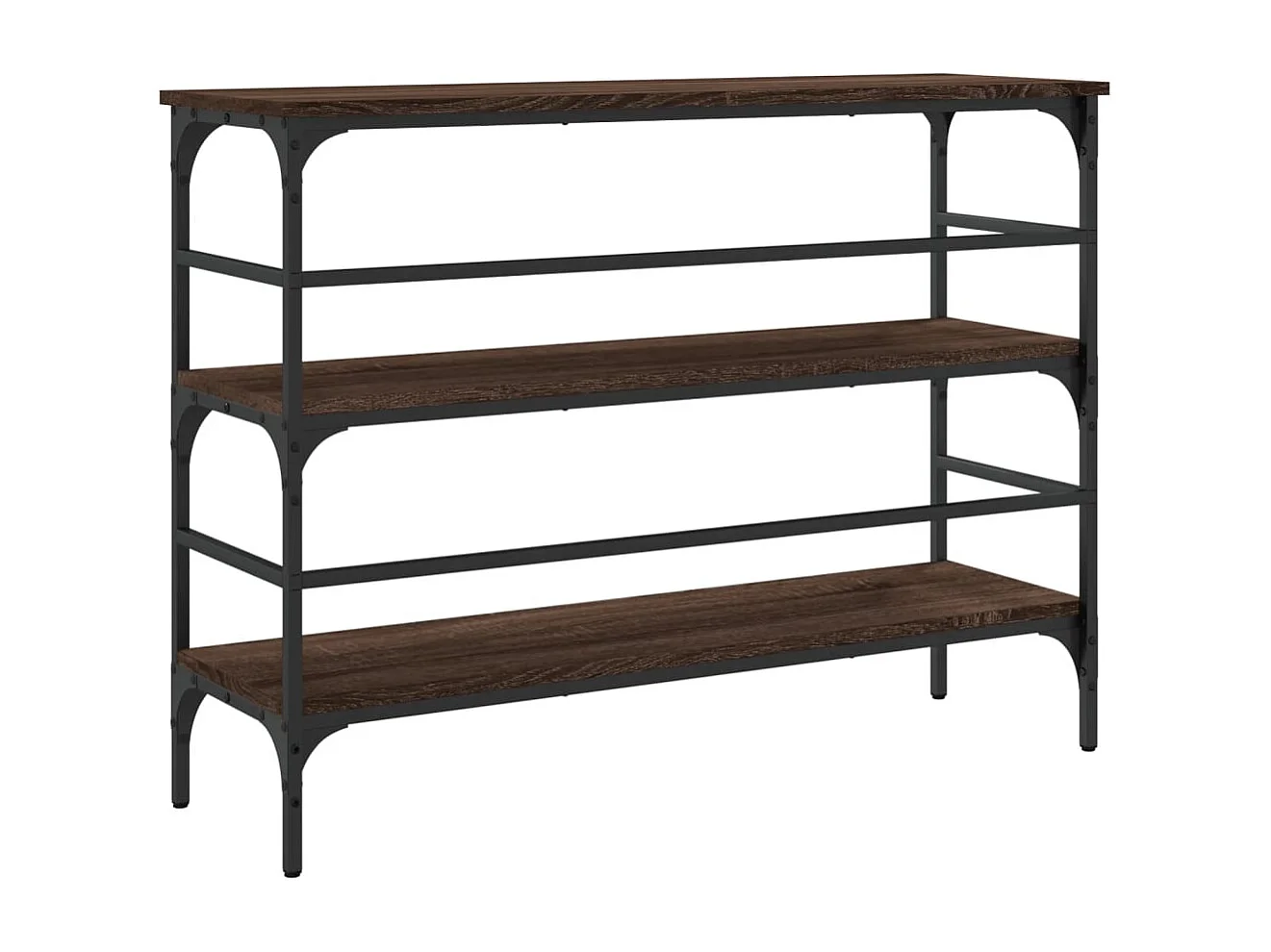 Mesa consola de roble marrón 100x32x75 cm madera de ingeniería