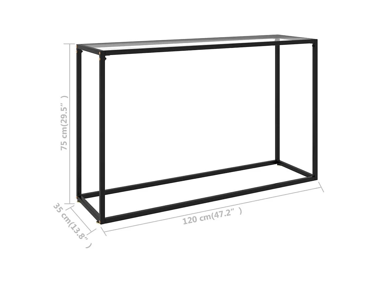 Table console Transparent 120x35x75 cm Verre trempé