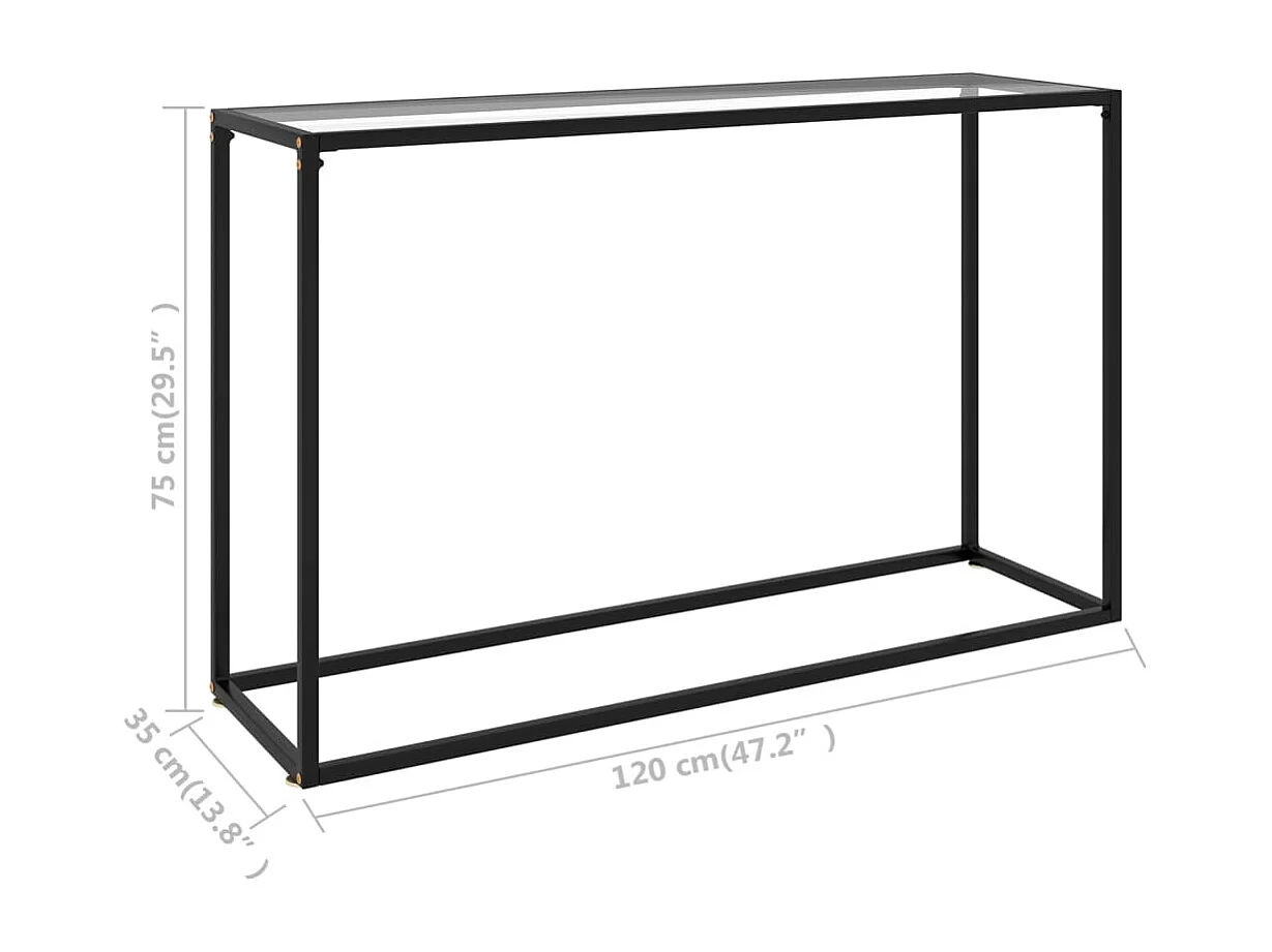 Mesa consola transparente 120x35x75 cm Cristal templado