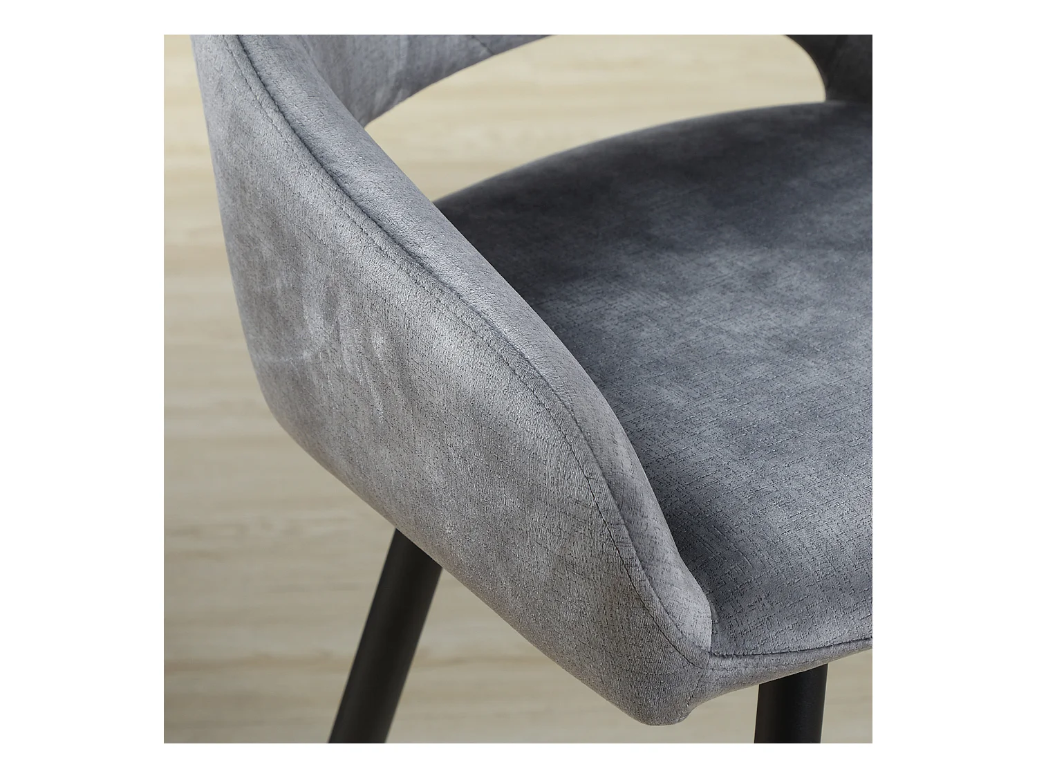 Conjunto de 2 taburetes de bar con reposapiés, tapizado de terciopelo y estructura de acero, gris (50x53x94 cm)