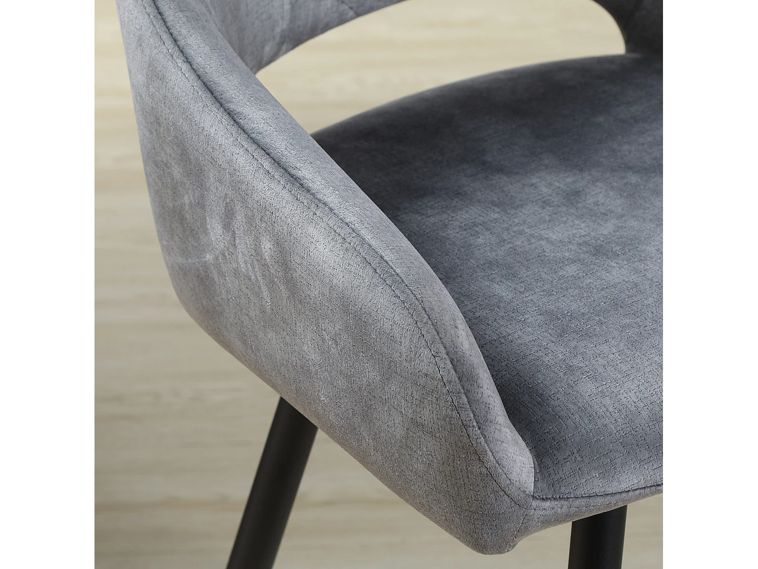 Ensemble de 2 tabourets de bar avec repose-pieds, revêtement velours et structure en acier, gris (50x53x94 cm)