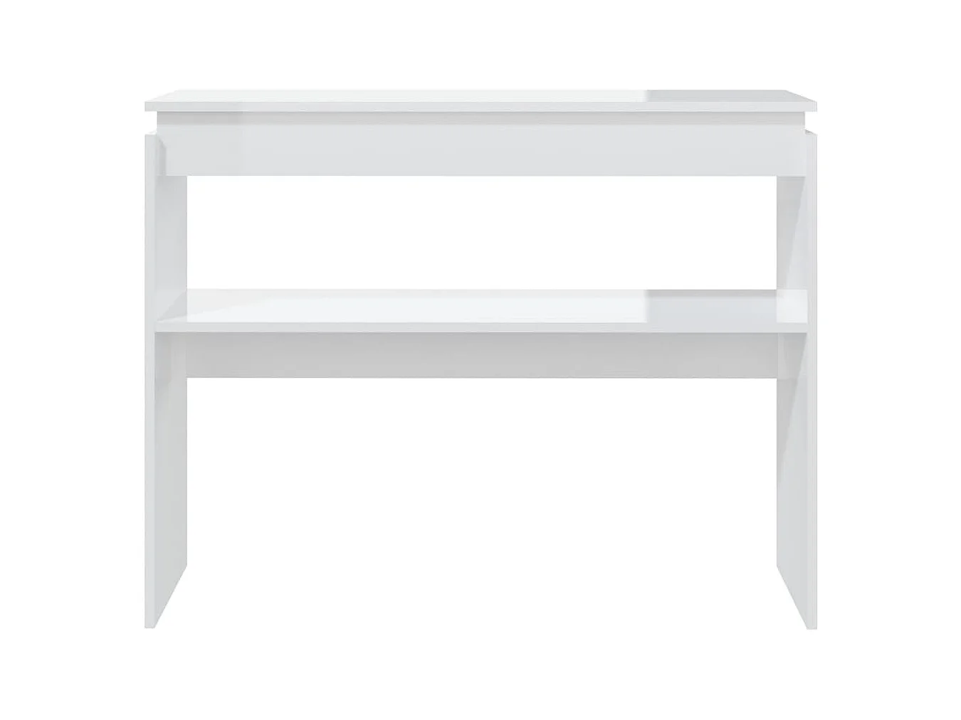 Table console blanc brillant 102x30x80 cm bois d'ingénierie