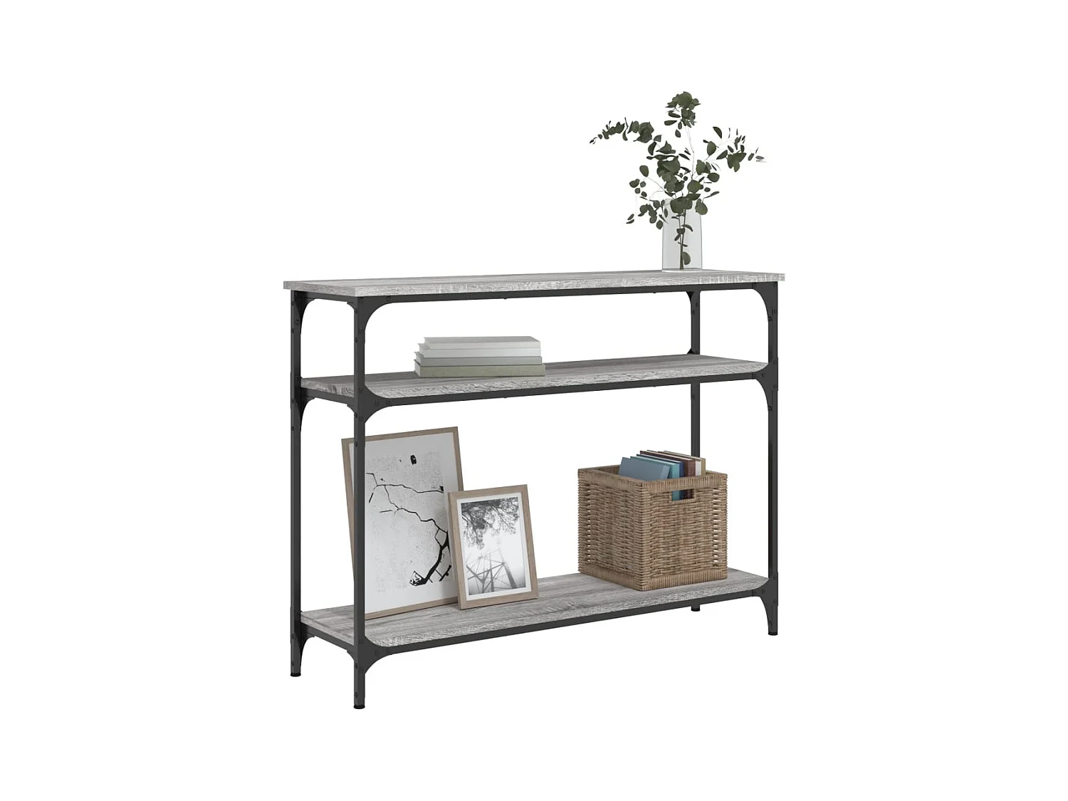 Sonoma grijze consoletafel 100x29x75 cm bewerkt hout