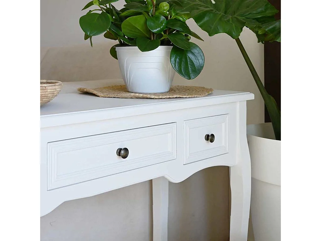 Consola y tocador con 3 cajones Blanco