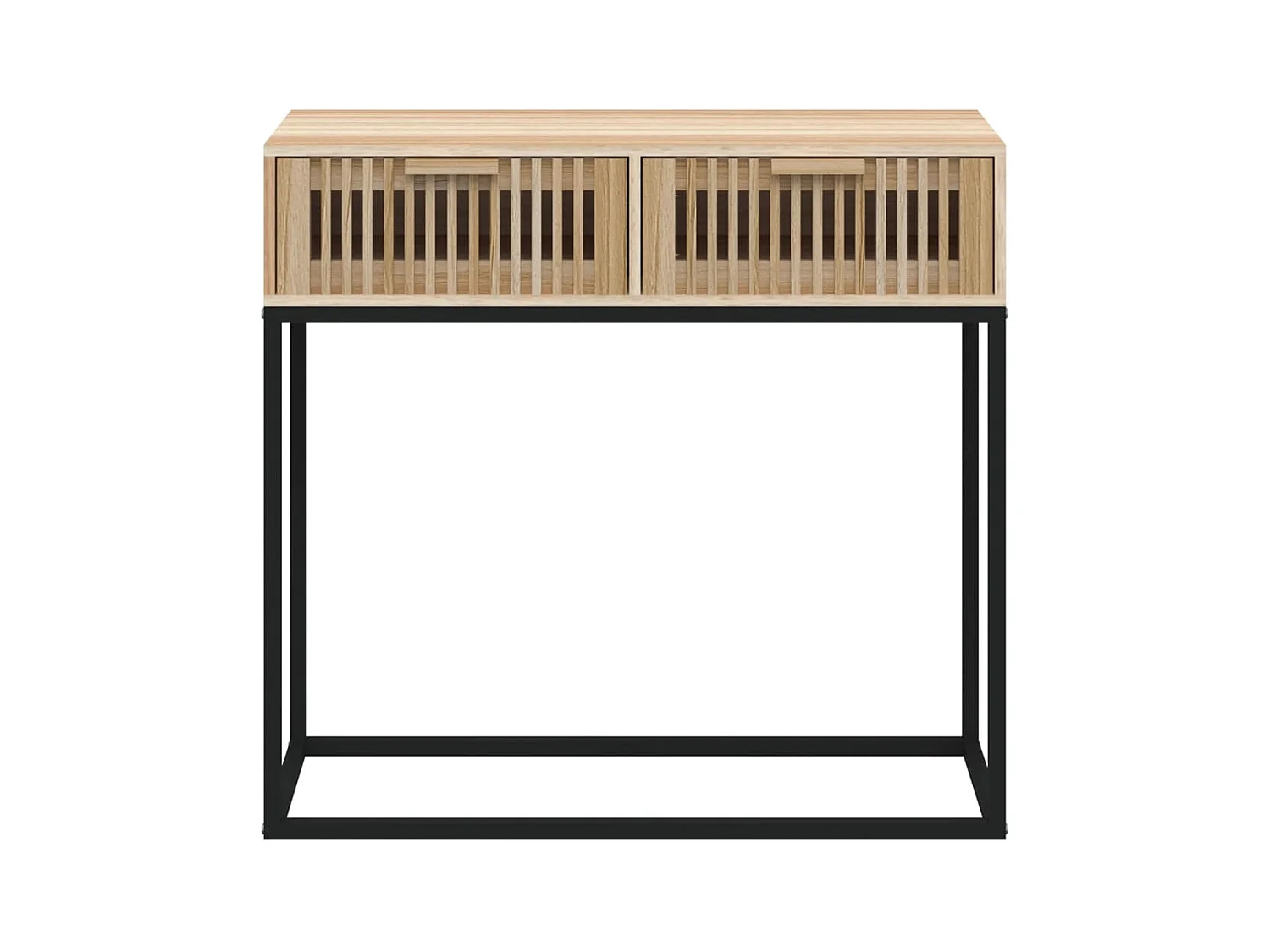 Table console 80x30x75 cm bois d'ingénierie et fer