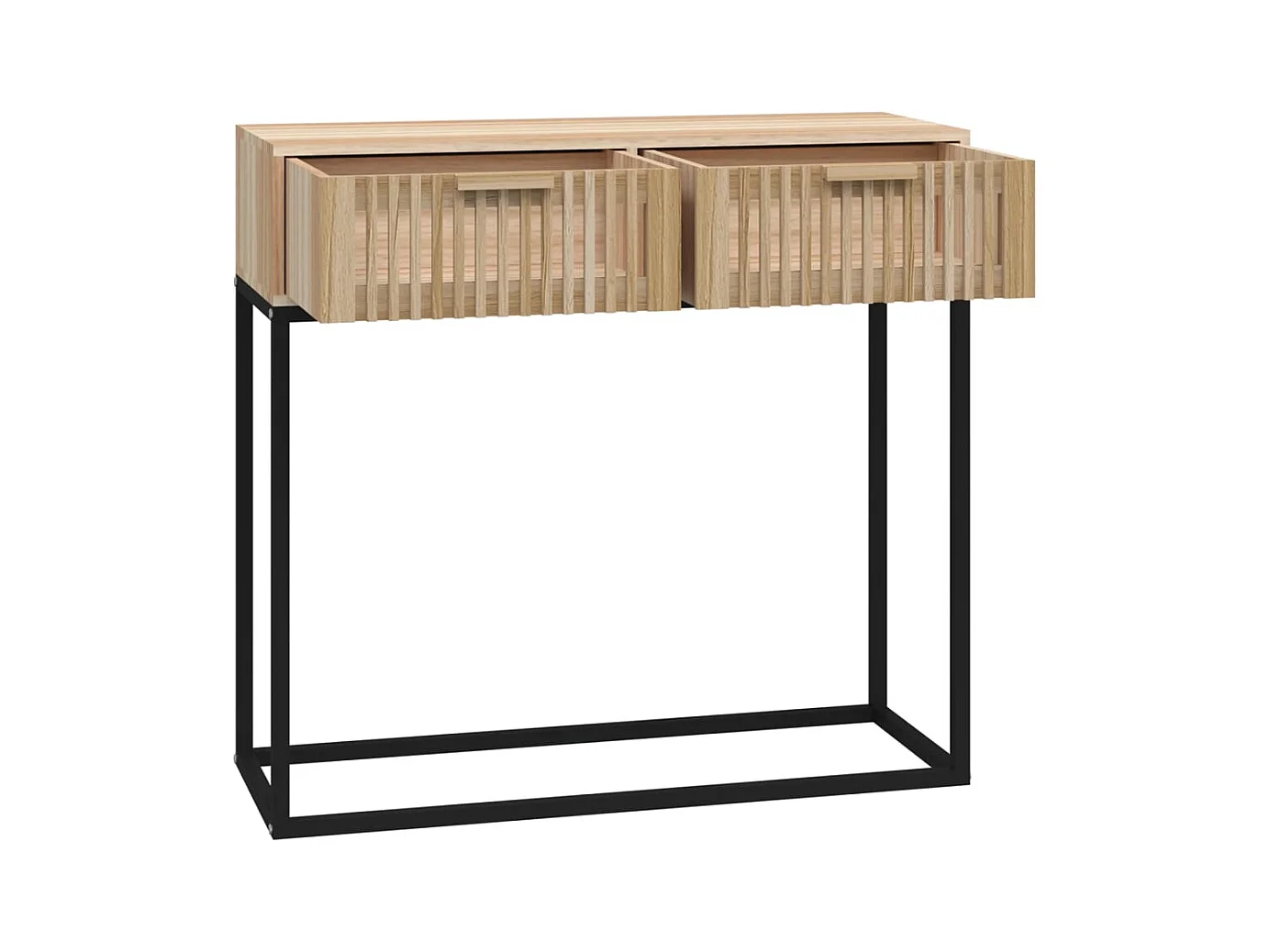 Table console 80x30x75 cm bois d'ingénierie et fer
