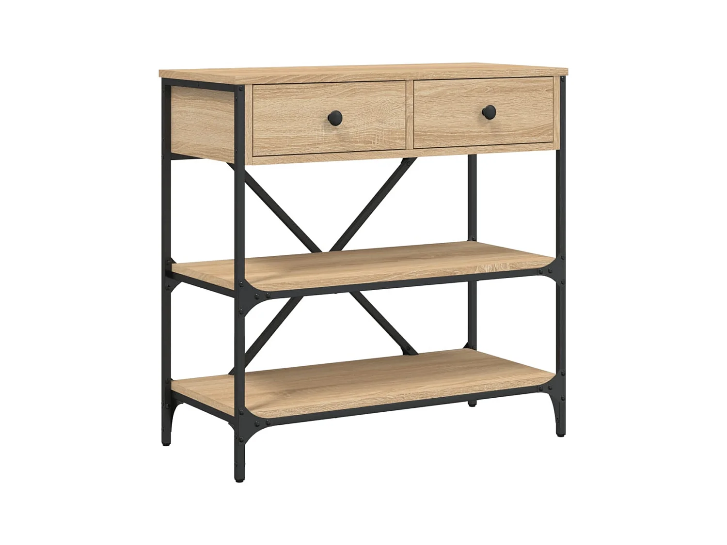 Table console chêne sonoma 75x34,5x75 cm bois d'ingénierie