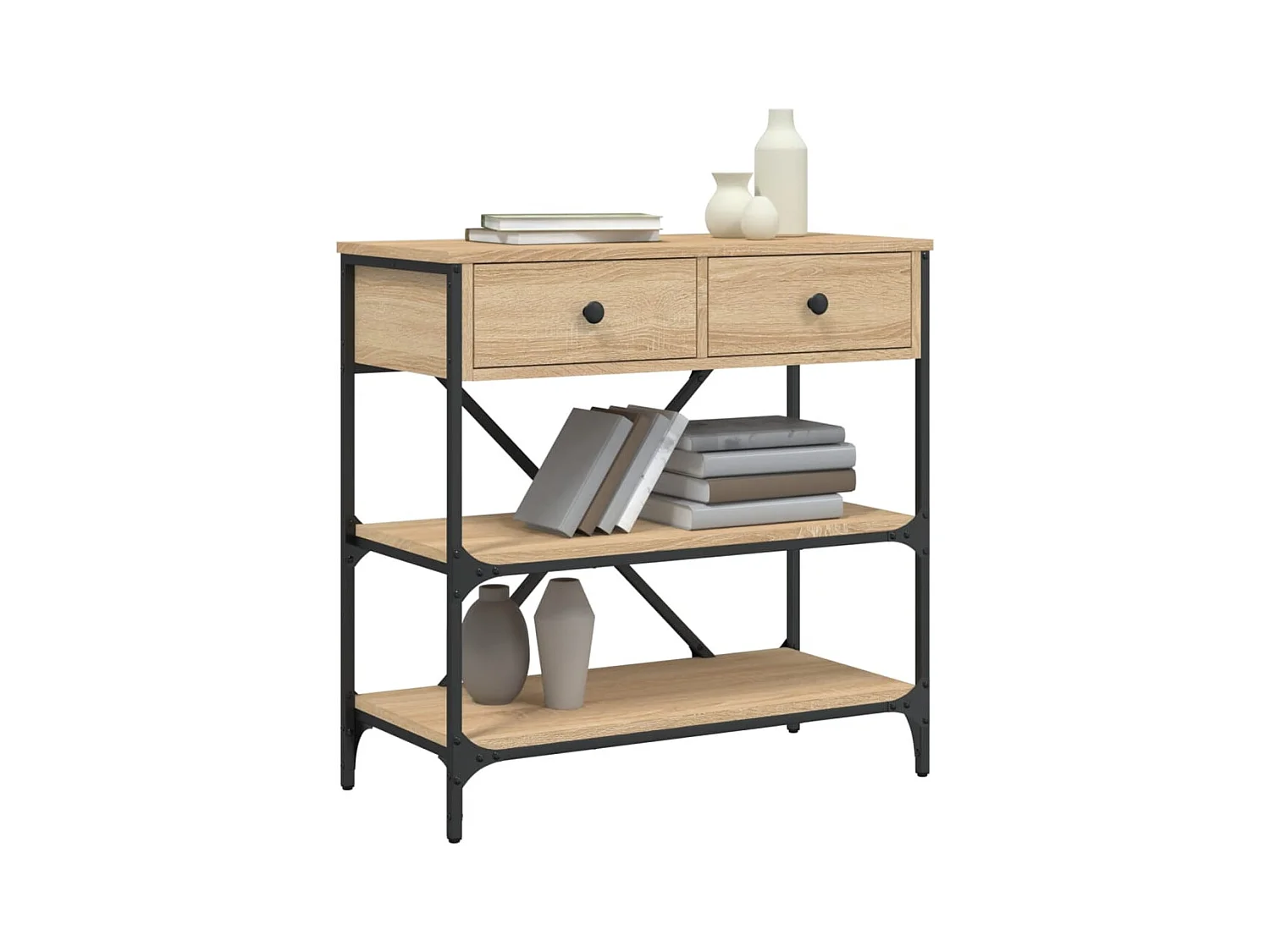 Table console chêne sonoma 75x34,5x75 cm bois d'ingénierie