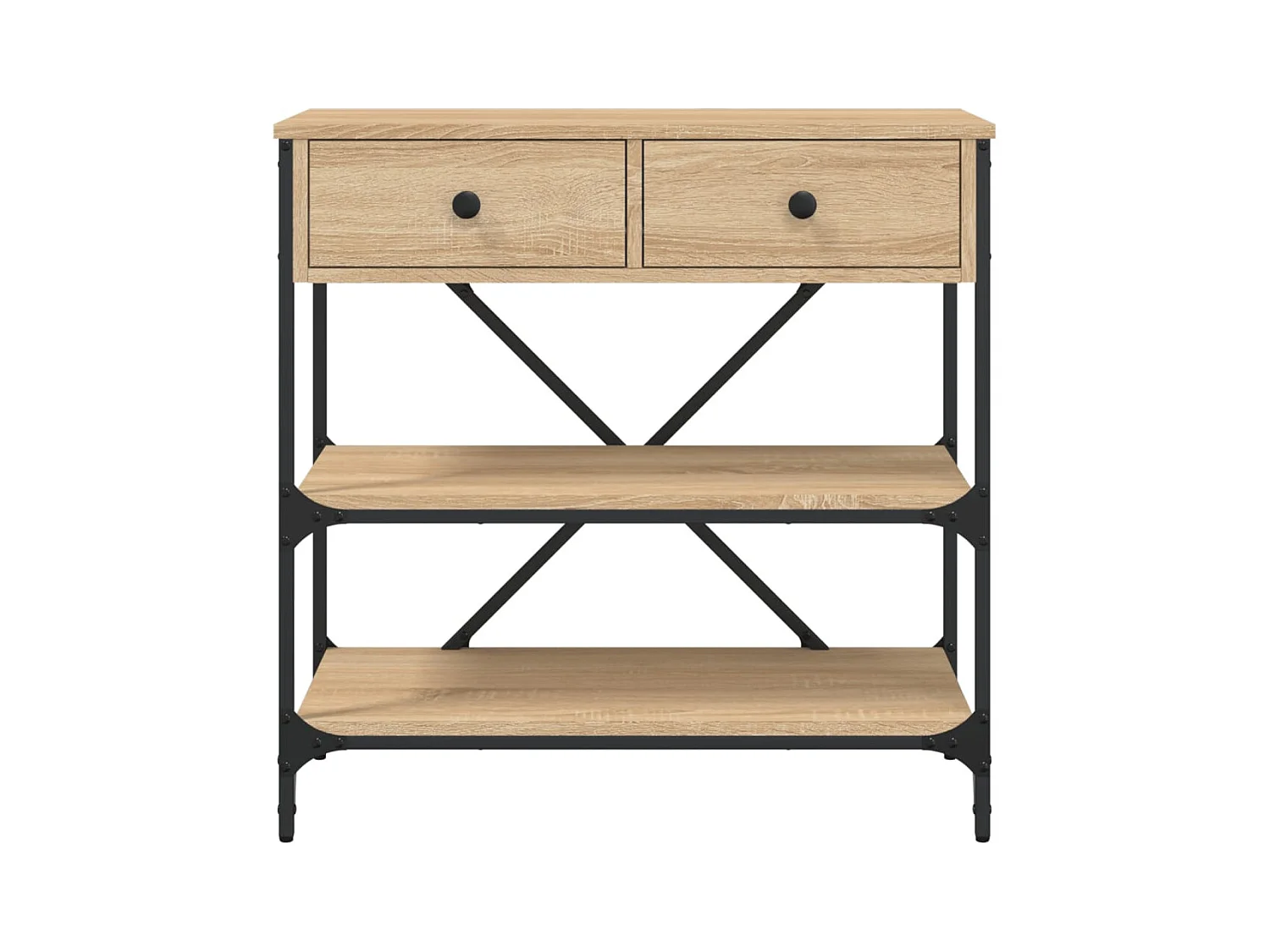 Table console chêne sonoma 75x34,5x75 cm bois d'ingénierie