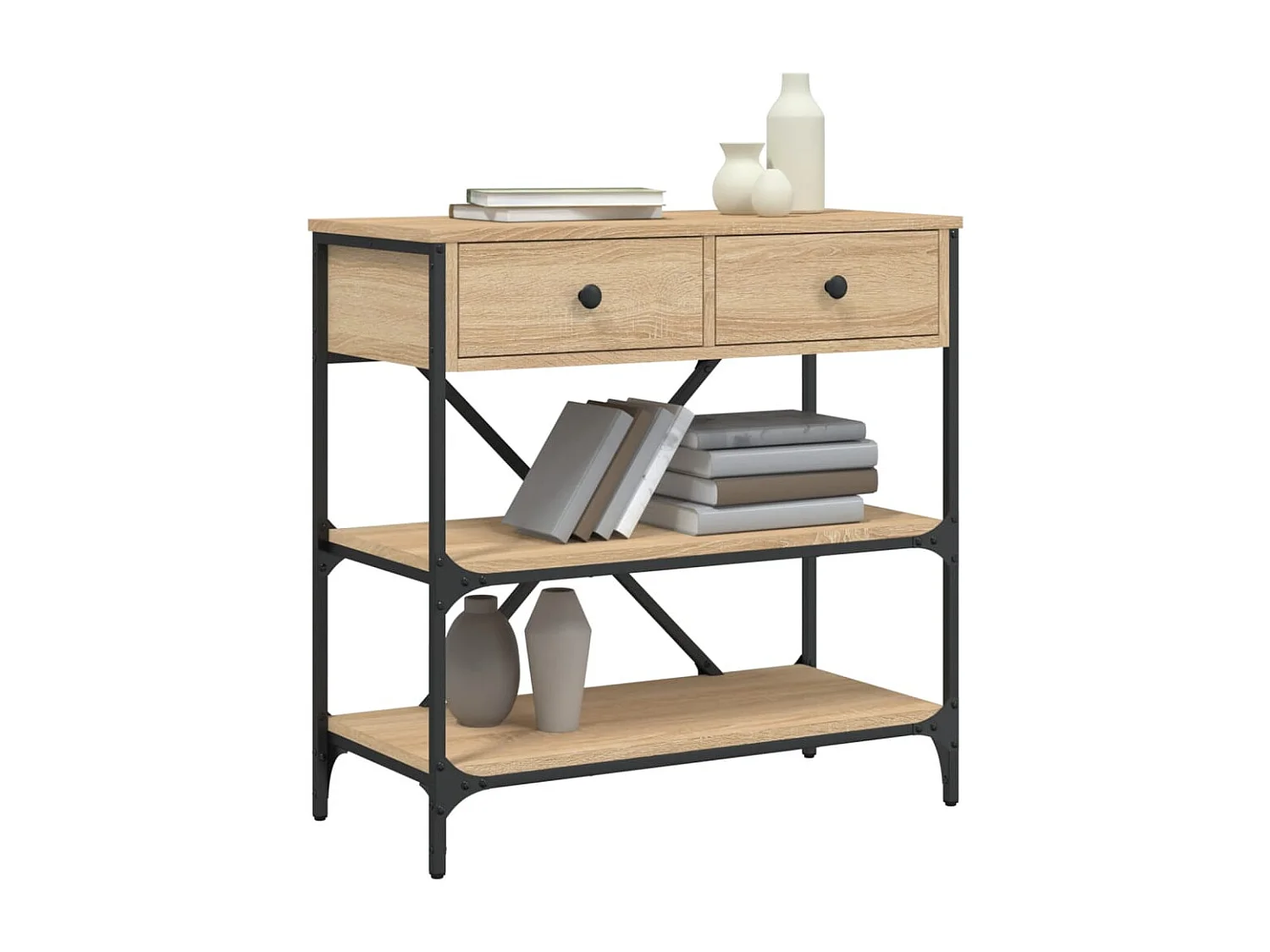 Table console chêne sonoma 75x34,5x75 cm bois d'ingénierie