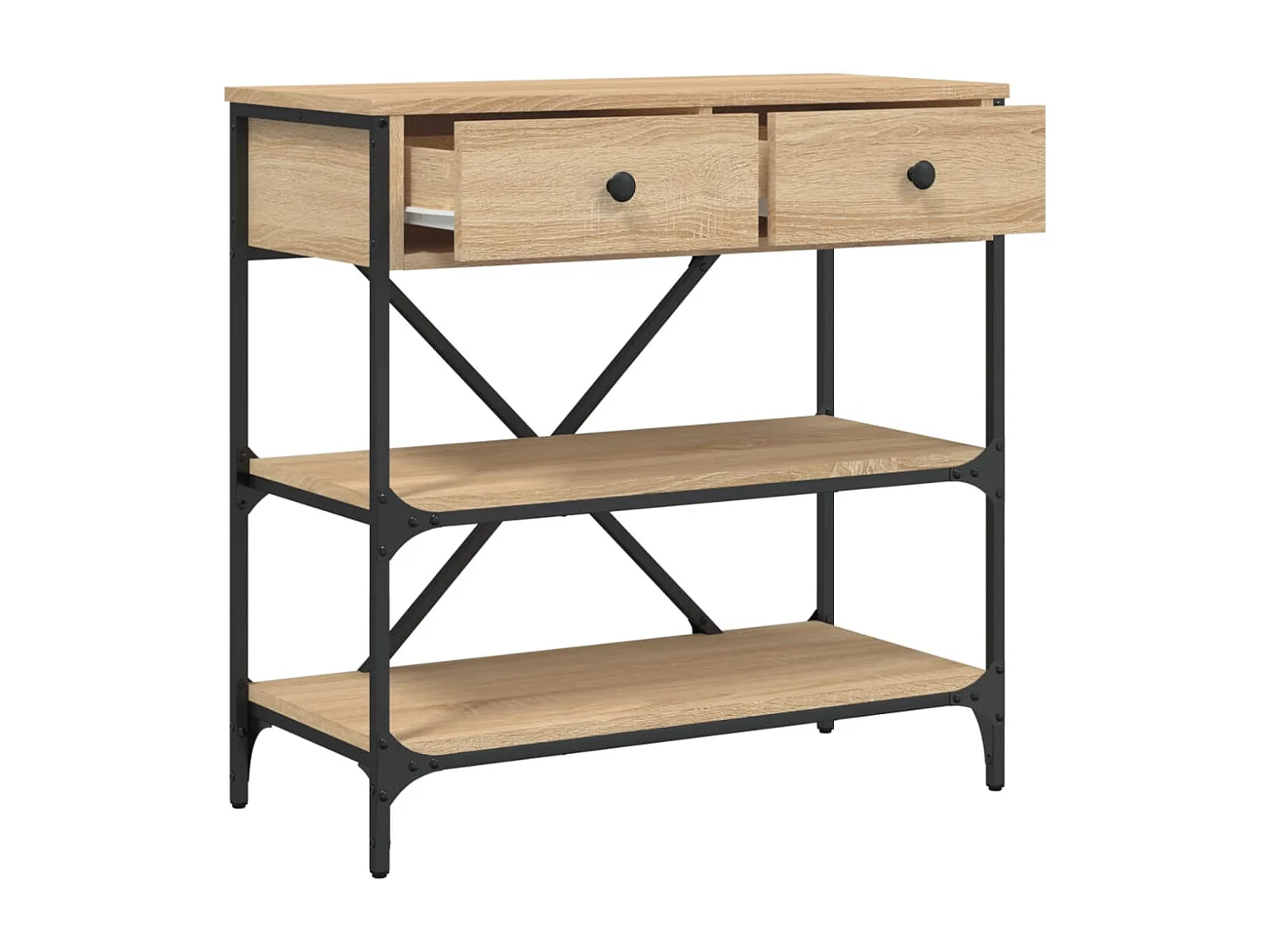 Table console chêne sonoma 75x34,5x75 cm bois d'ingénierie