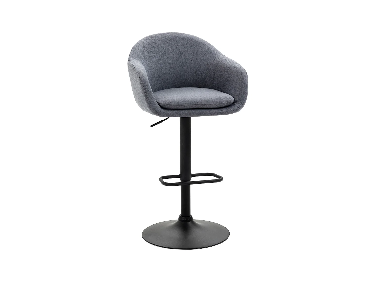 Taburete de bar ajustable, diseño moderno, lino estampado, metal, gris (54 x 54 x 112 cm)
