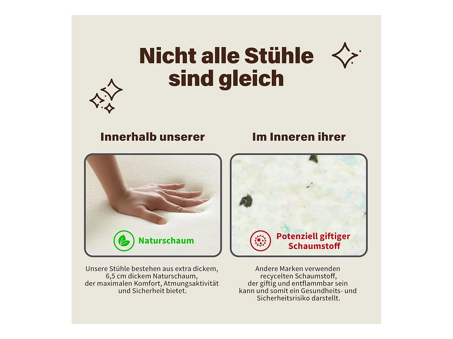 Sedia da ufficio senza braccioli, con base in metallo, ampia seduta ergonomica, tessuto PU crema, (Dimensioni: 49 x 64 x 84 cm)