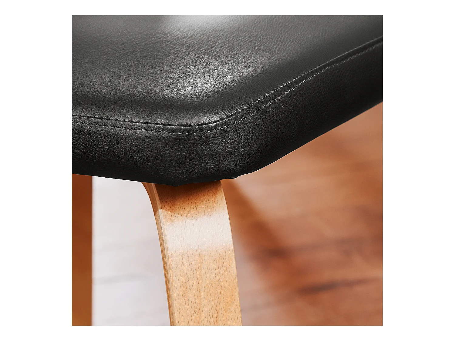 SoBuy FST97-SCH - Silla tapizada de madera y piel para cocina/salón L51xA60xA78cm