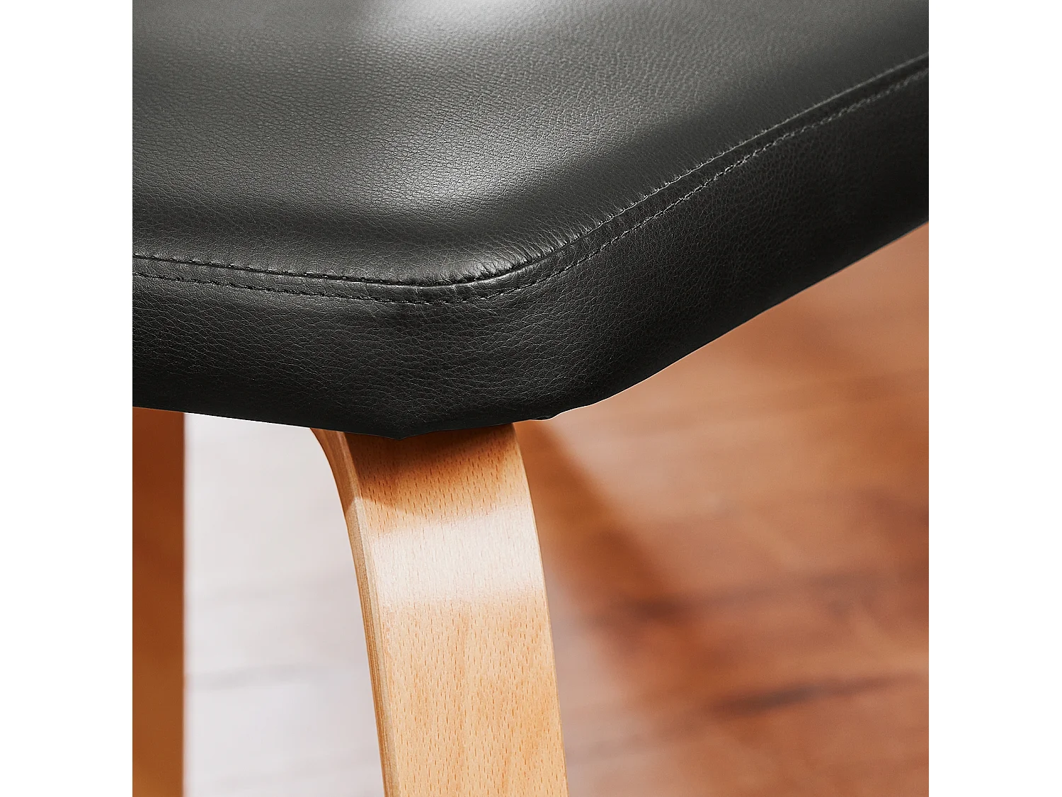 SoBuy FST97-SCH - Chaise tapissée en bois et cuir pour cuisine/salon L51xL60xH78cm