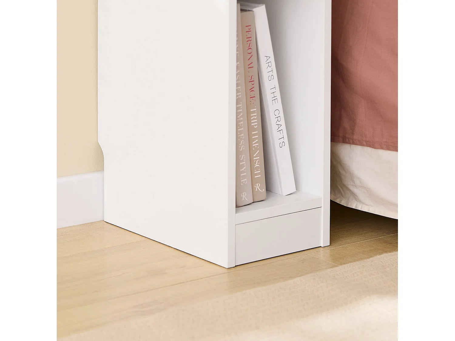 SoBuy FBT111-W - Table d'appoint étroite avec tiroir ondulé L20cm x L35cm x H60cm