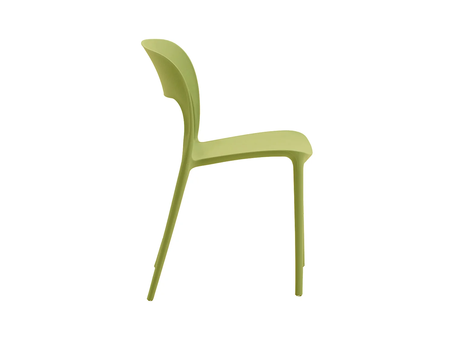 Lot de 4 chaises en polypropylène vert olive - SOUTH BEACH