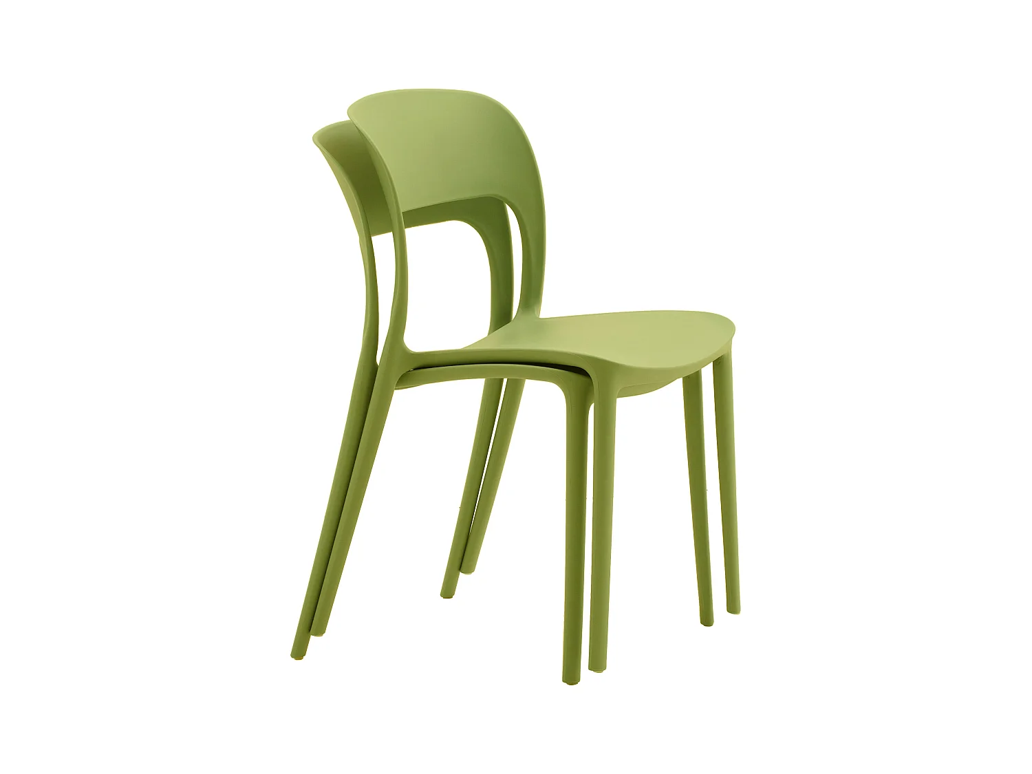 Lot de 4 chaises en polypropylène vert olive - SOUTH BEACH