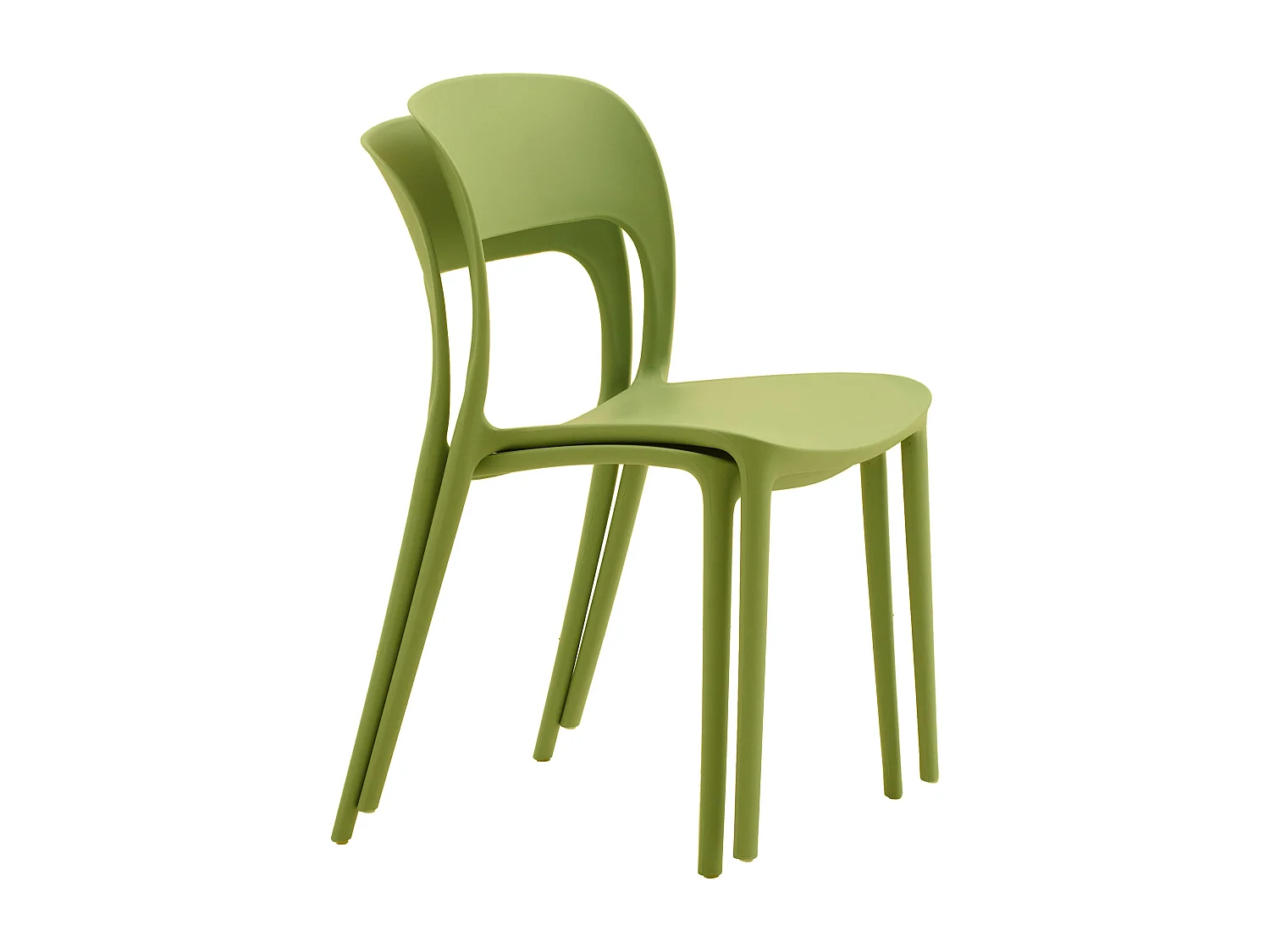 Lot de 4 chaises en polypropylène vert olive - SOUTH BEACH