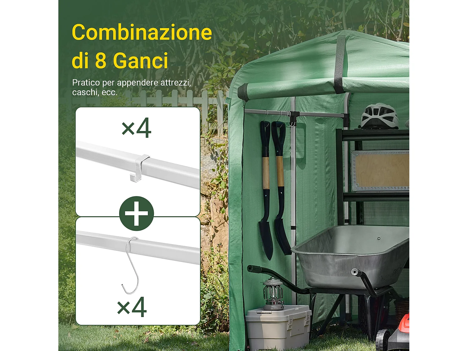 SoBuy KLS11-GR - Abri de jardin étanche pour vélo/voiture L177xL120xH160cm