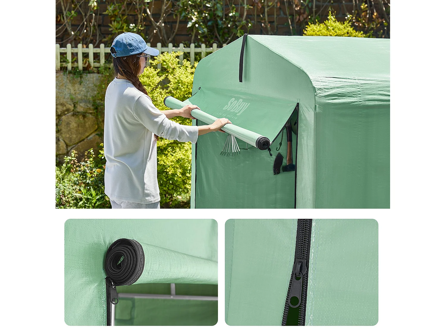 SoBuy KLS11-GR - Abri de jardin étanche pour vélo/voiture L177xL120xH160cm