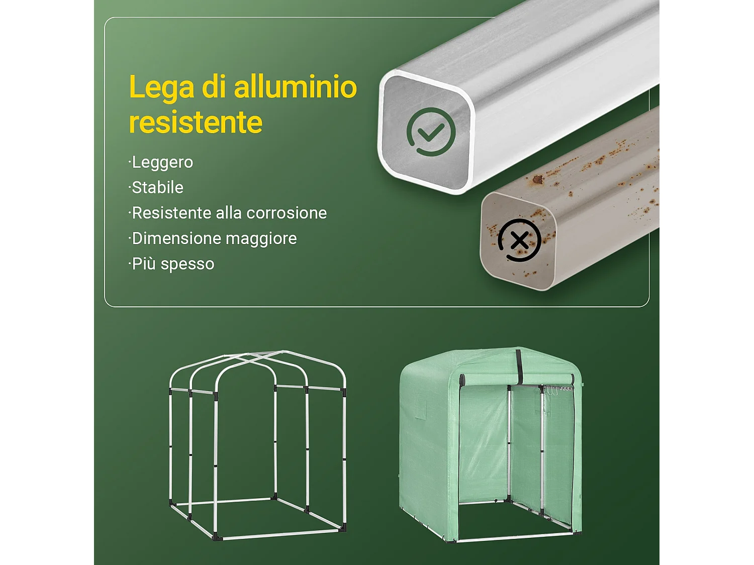 SoBuy KLS11-GR - Abri de jardin étanche pour vélo/voiture L177xL120xH160cm