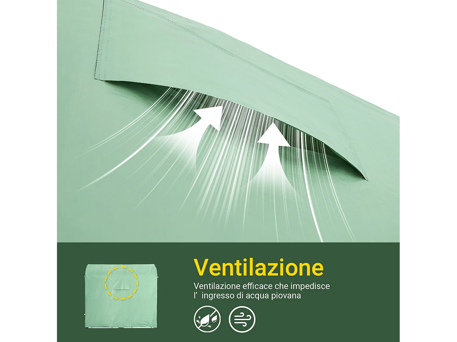 SoBuy KLS11-GR - Abri de jardin étanche pour vélo/voiture L177xL120xH160cm