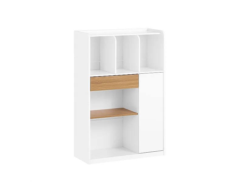 SoBuy STR11-WN - Libreria con cassetti Bianco-Naturale L72cm x W30cm x H109.7cm