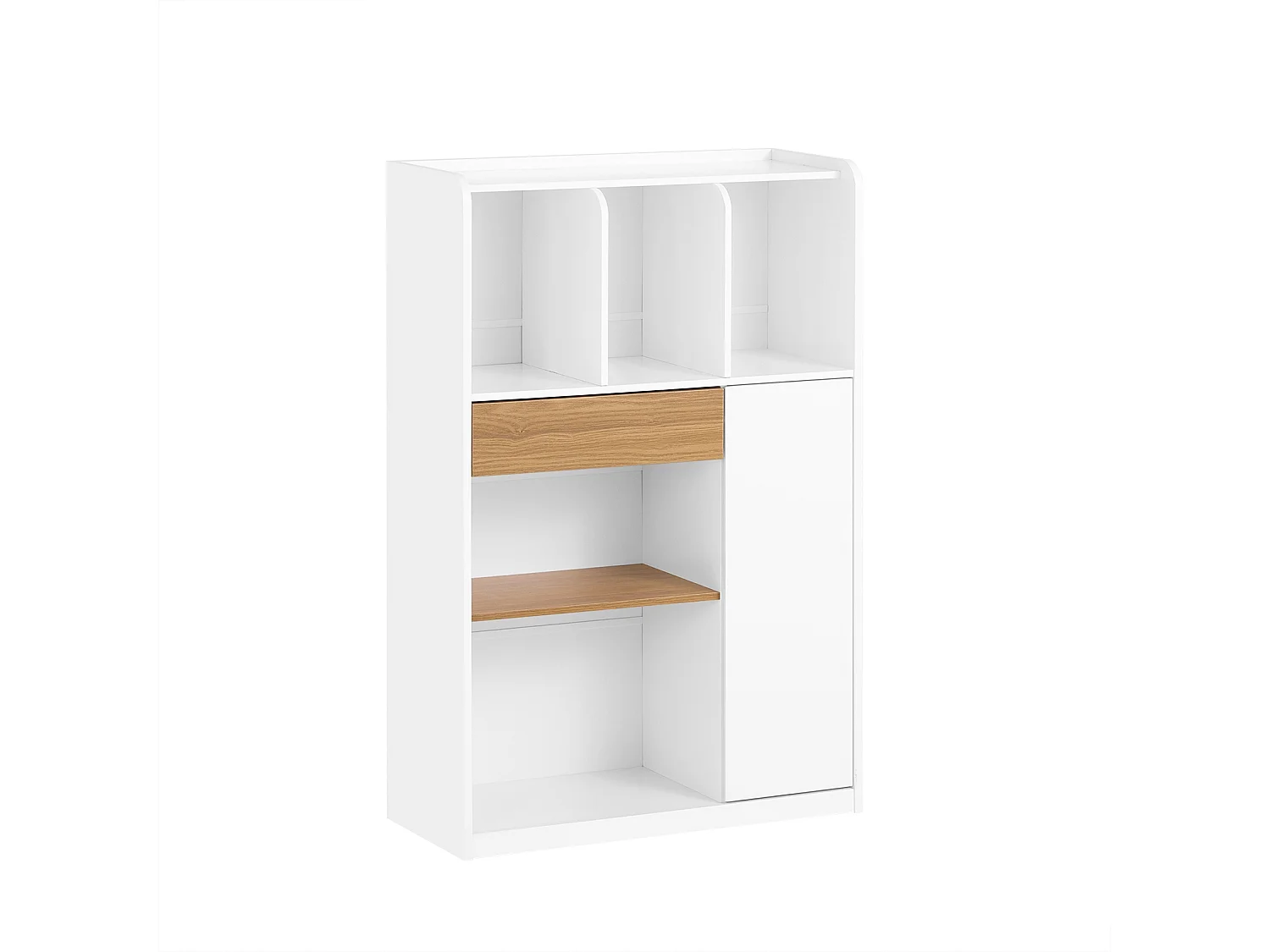 SoBuy STR11-WN - Bibliothèque à tiroirs Blanc-Naturel L72cm x L30cm x H109.7cm