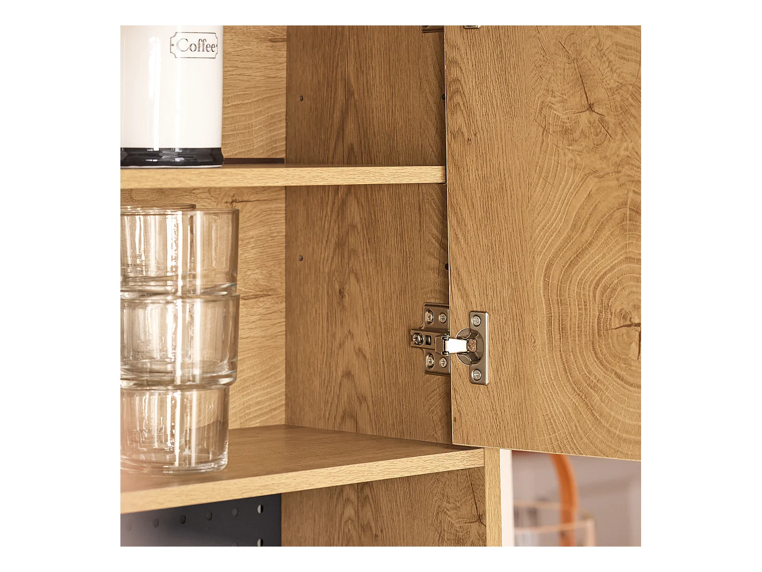 SoBuy FSB98-N - Meuble de cuisine avec étagère pour micro-ondes L60cm x L40cm x H170cm