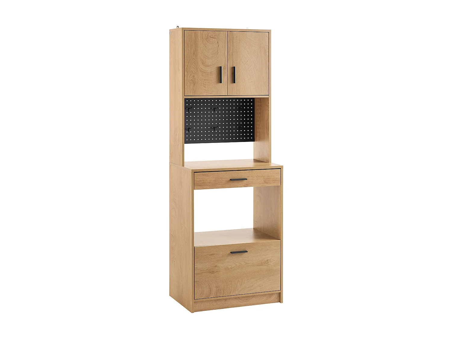 SoBuy FSB98-N - Meuble de cuisine avec étagère pour micro-ondes L60cm x L40cm x H170cm